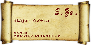 Stájer Zsófia névjegykártya